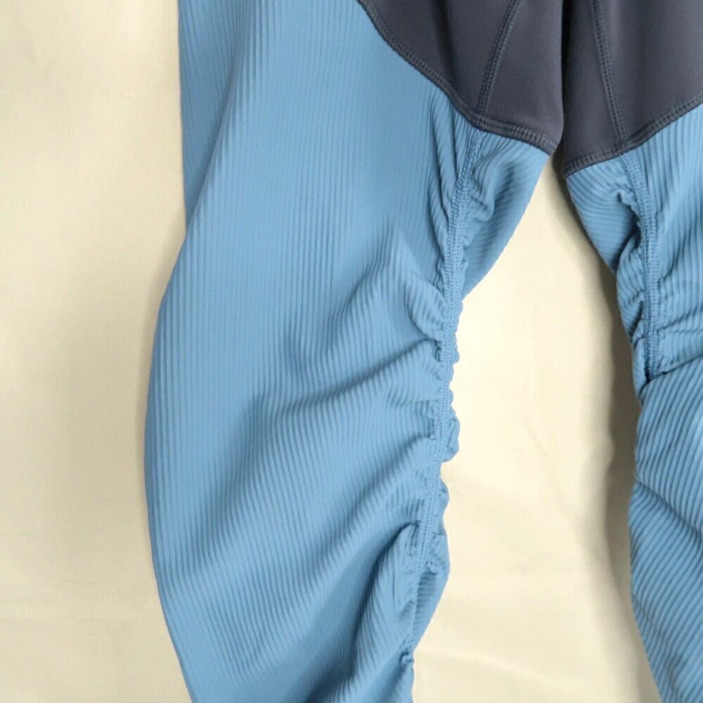 Zyia Active Storm Parallel Luxe Leggings Blue Gray Ribbed Workout Women's Size 4 - Picture 4 of 13